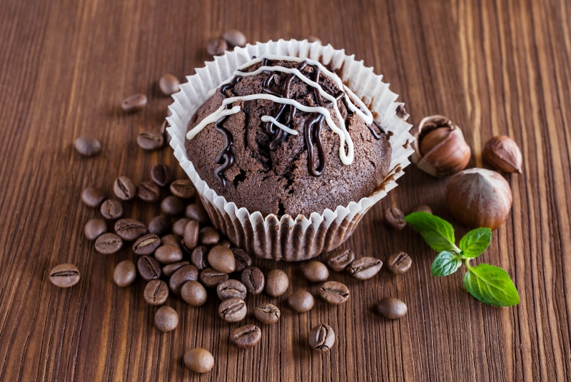 Čokoládové muffiny s lieskovými orieškami