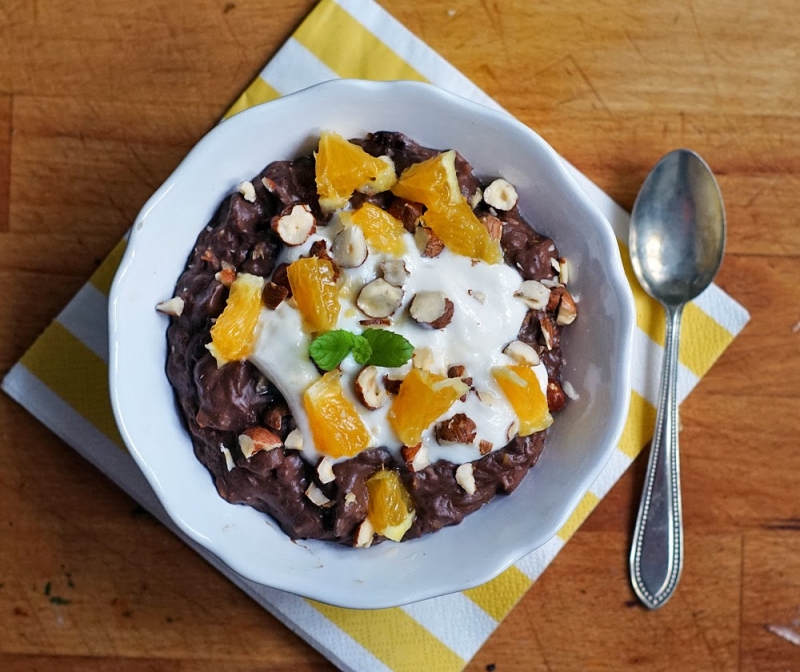 Ovsená pomarančová kaša s orieškami